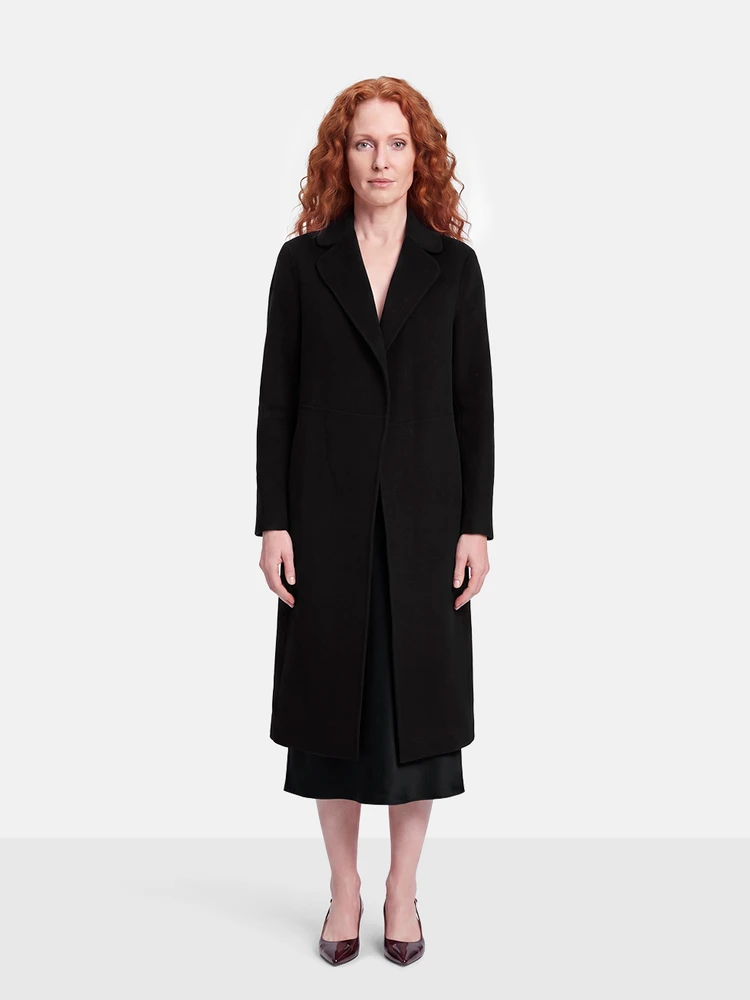 Elisabetta Franchi Black Wool Long Coat