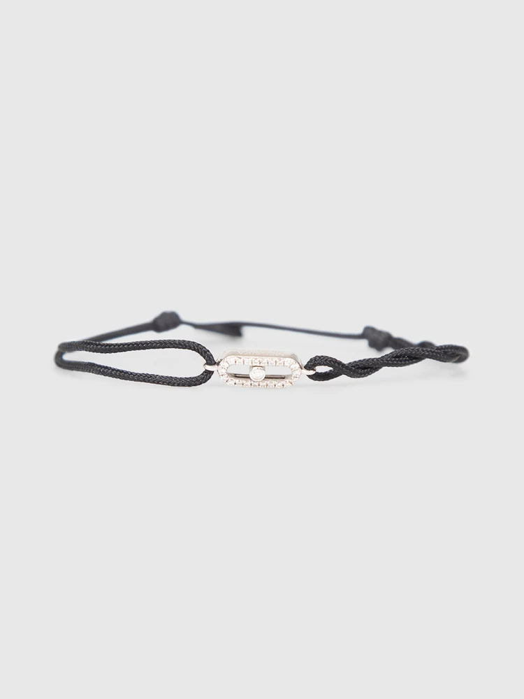 Messika 18K White Gold Move Uno Black Cord Bracelet