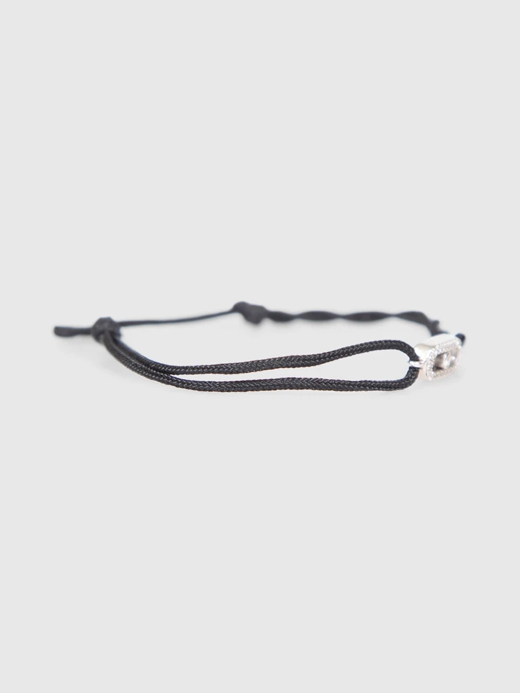 Messika 18K White Gold Move Uno Black Cord Bracelet