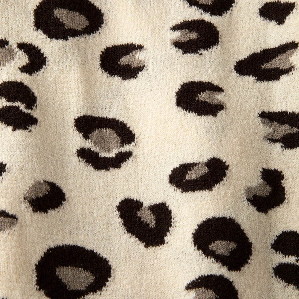 Blumarine Beige Leopard Print Knit Dress