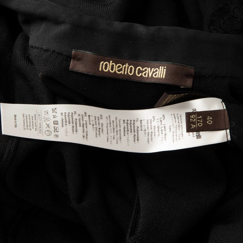 Roberto Cavalli Black Waist Tie Cardigan