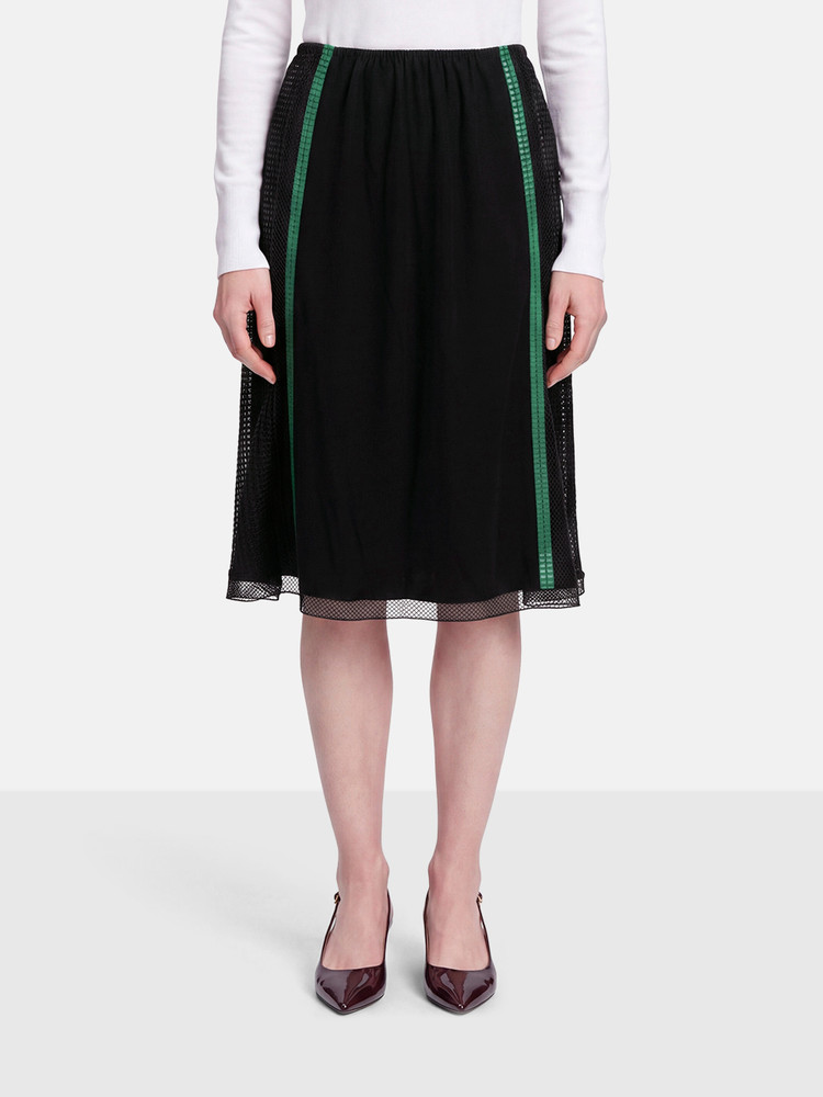Louis Vuitton Black Mesh Trim Skirt