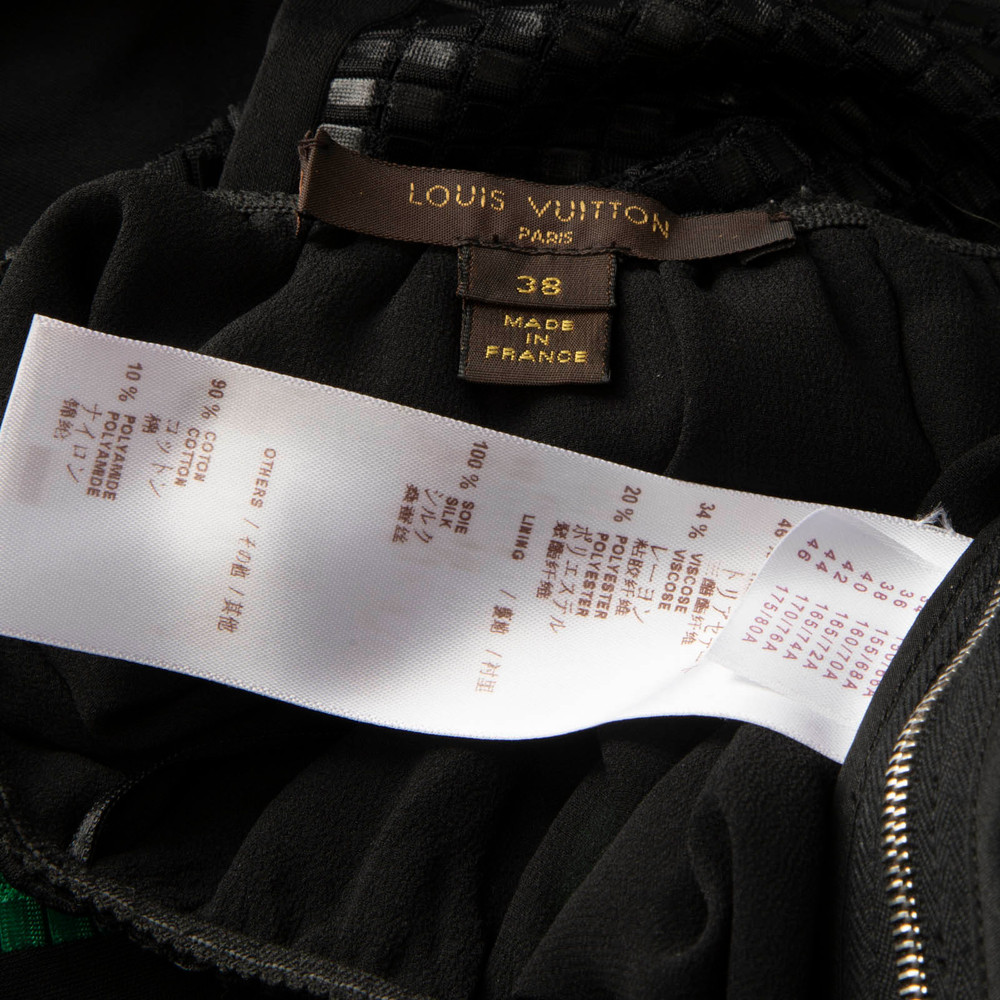 Louis Vuitton Black Mesh Trim Skirt