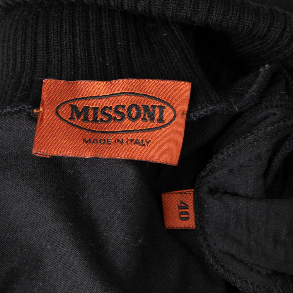 Missoni Black Wool Turtleneck Knit Top