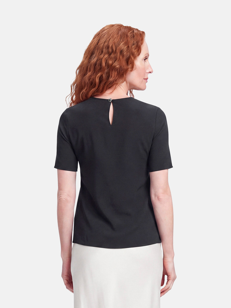 Dolce & Gabbana Black Silk Short Sleeve Top