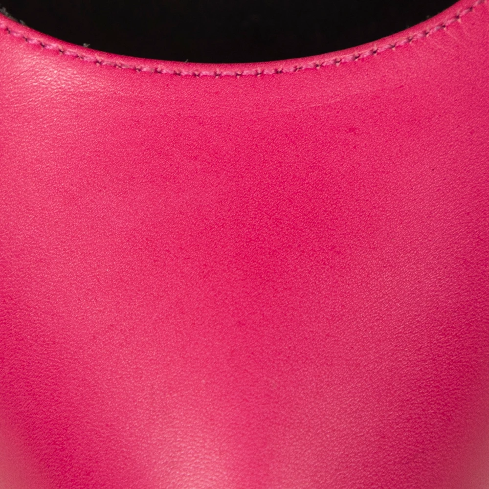 Saint Laurent Pink Leather Stiletto Pumps