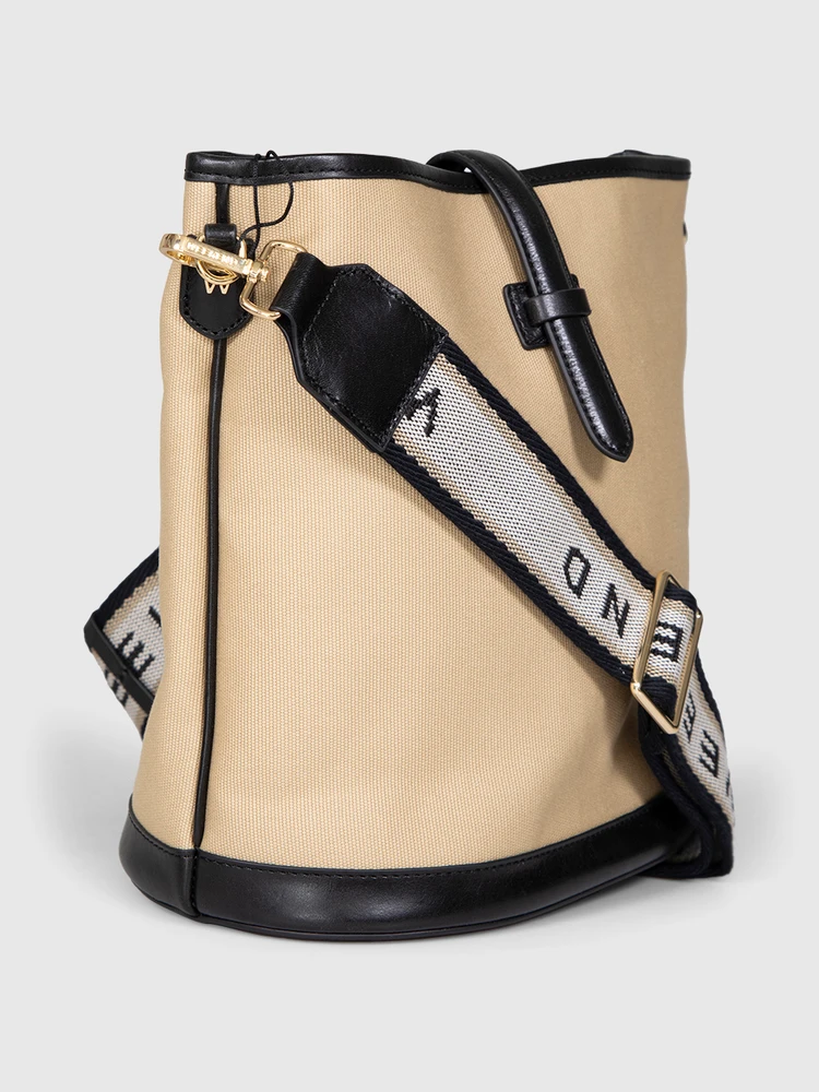 Max Mara Beige Vasaio Canvas Bucket Bag