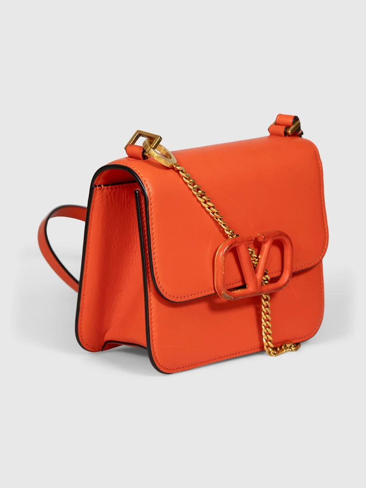 Valentino Garavani Orange Leather VSling Crossbody Bag