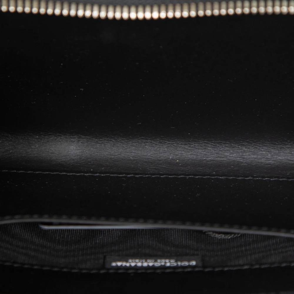 Dolce & Gabbana Black Leather Mini DG Crossbody