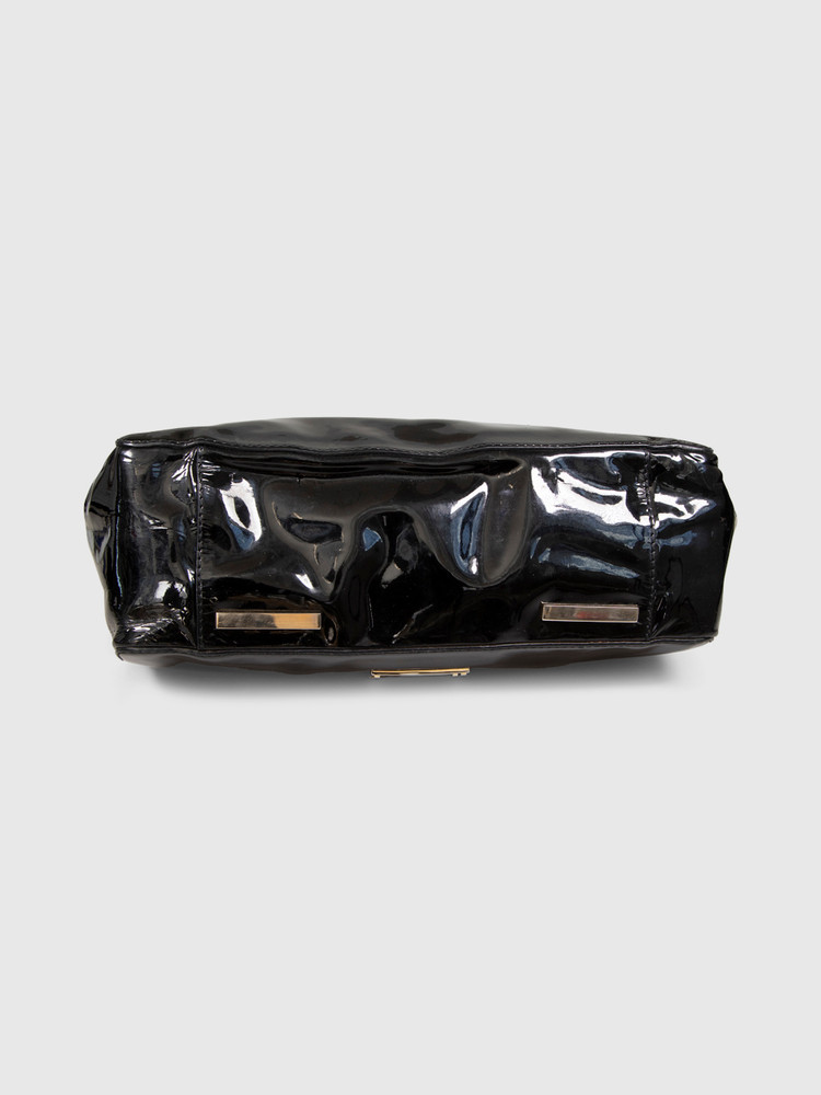 Valentino Garavani Black Patent Leather Demetra Tote Bag