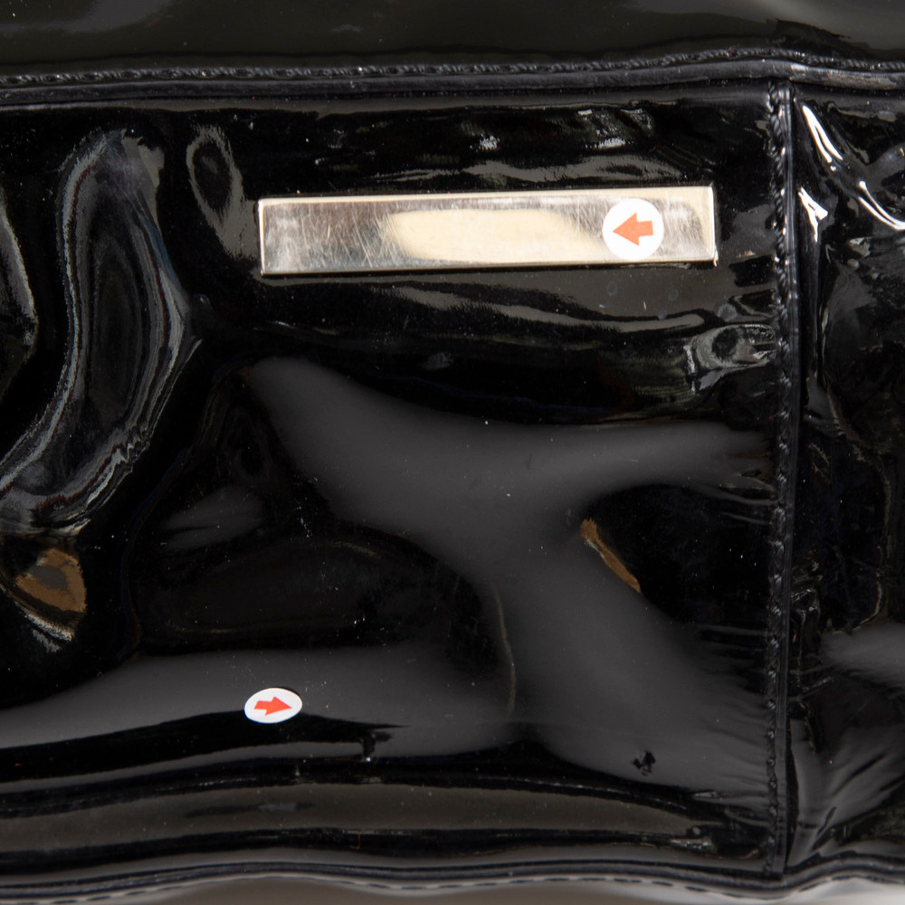 Valentino Garavani Black Patent Leather Demetra Tote Bag