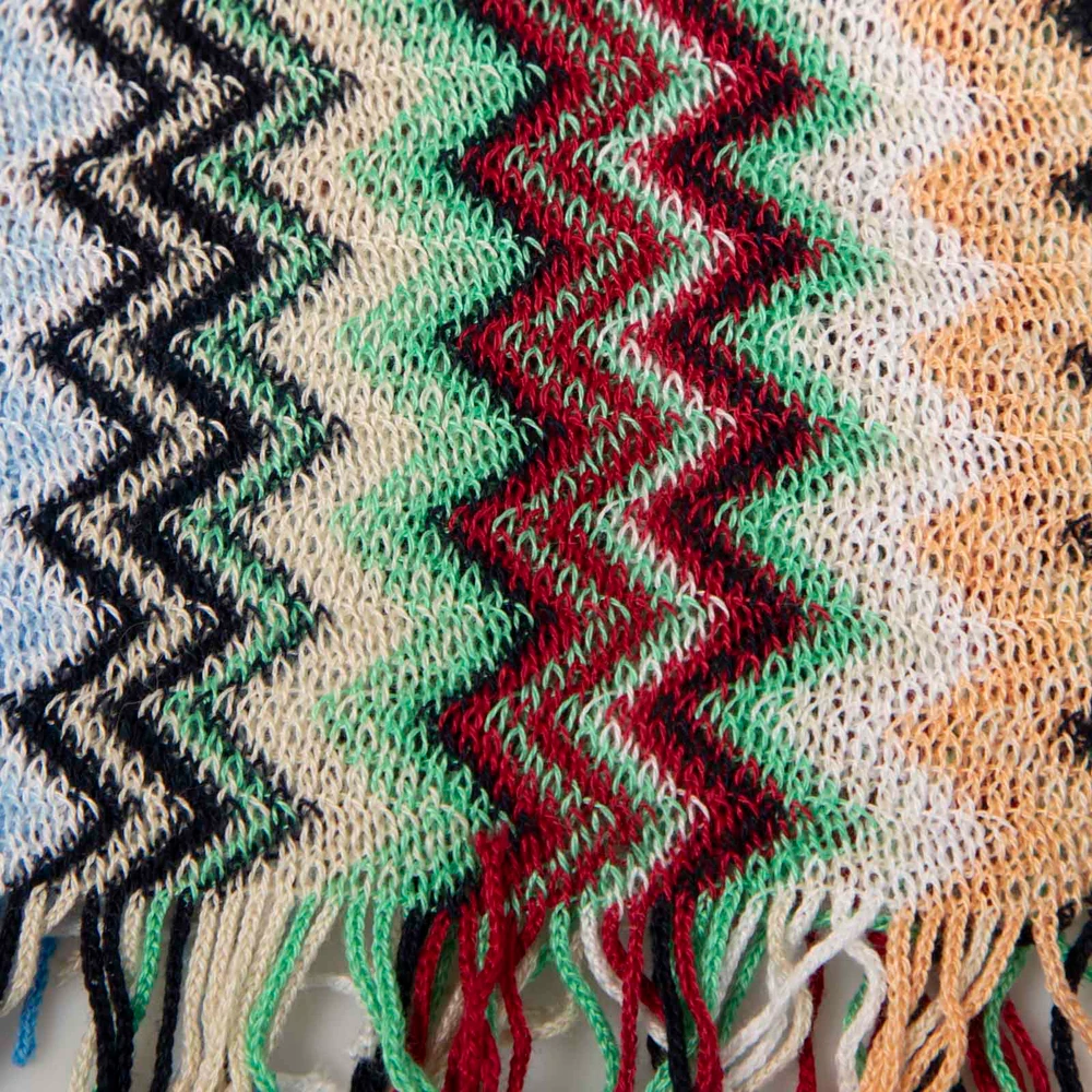 Missoni Zigzag Knit Fringed Scarf