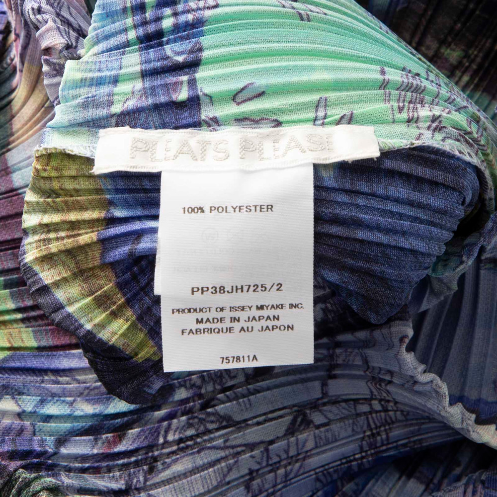 Issey Miyake Pleats Please Purple Aurora Jungle Print Dress