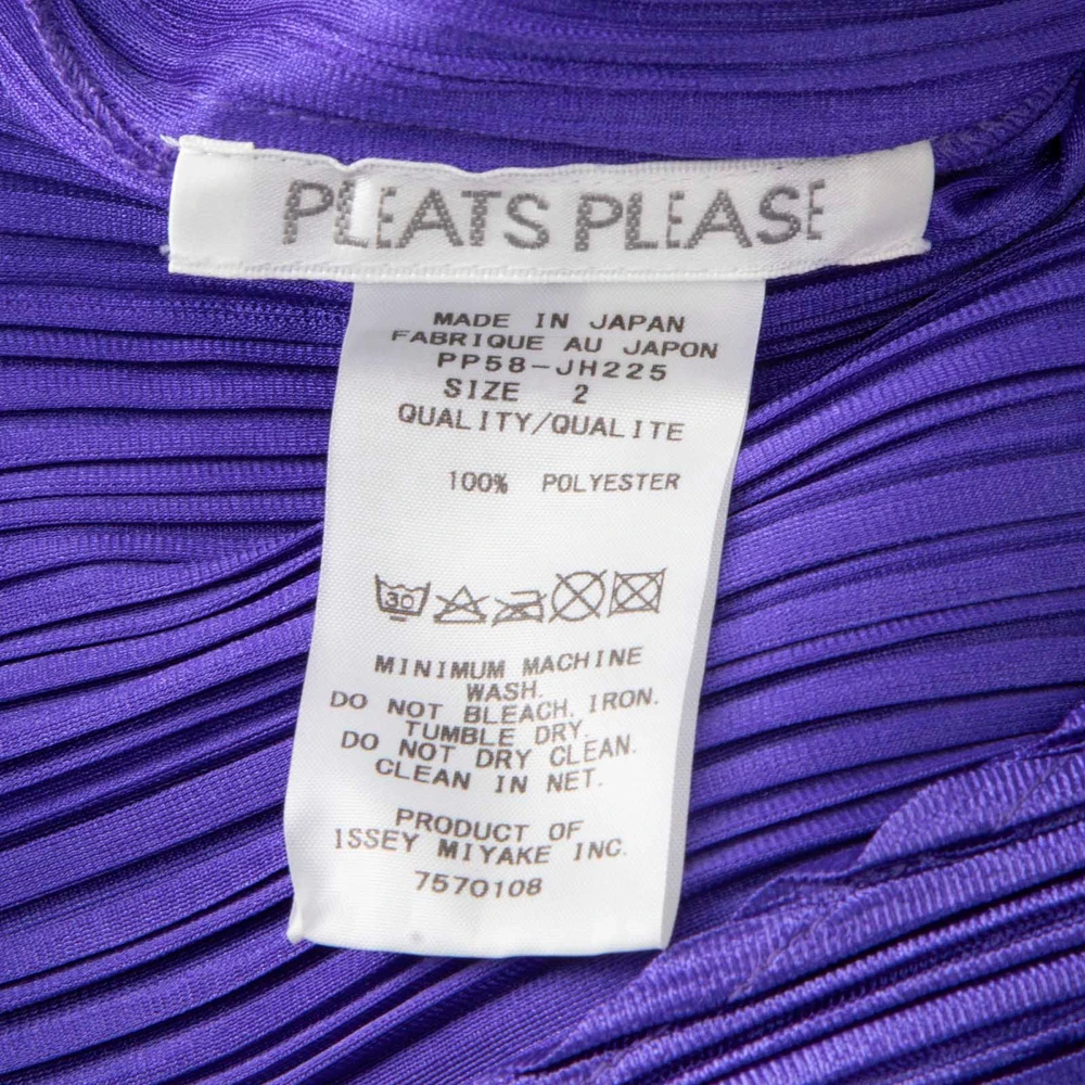 Issey Miyake Pleats Please Purple V-Neck Sleeveless Dress