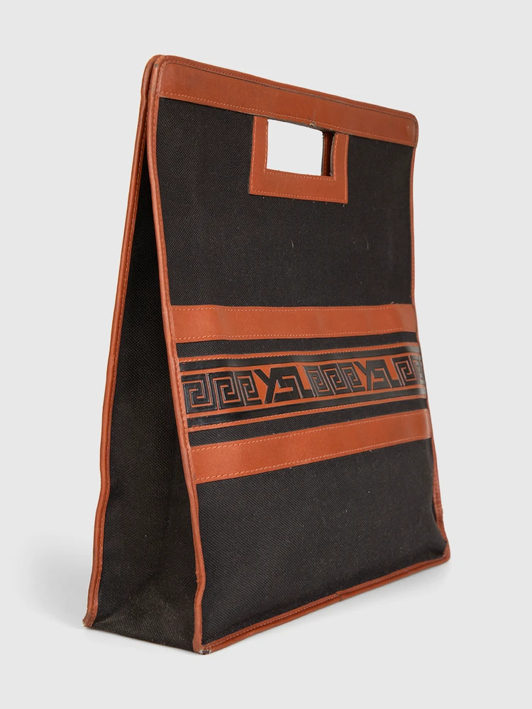 Saint Laurent Vintage Black & Brown Tote Bag