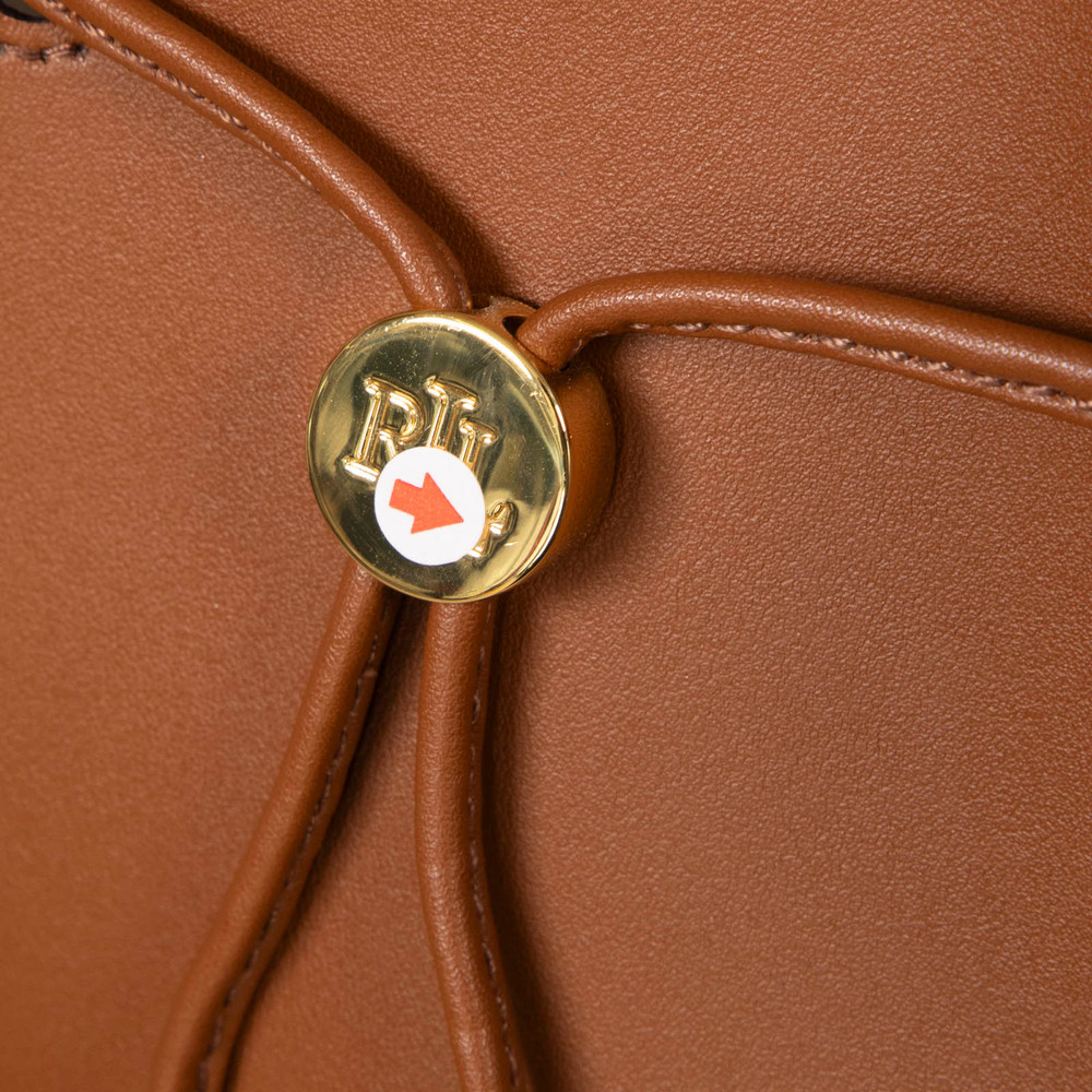 Ralph Lauren Brown Leather Debby Drawstring Bucket Bag