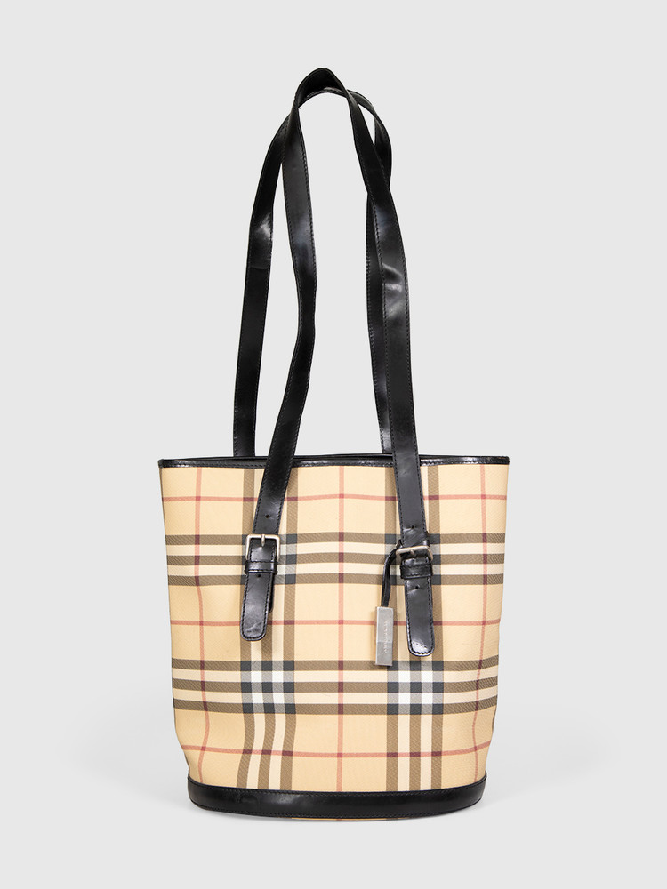 Burberry Beige Nova Check Bucket Bag