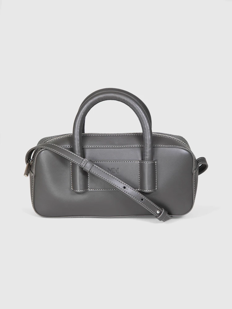 Max Mara Grigio Scuro Vegan Leather Lirica Handbag