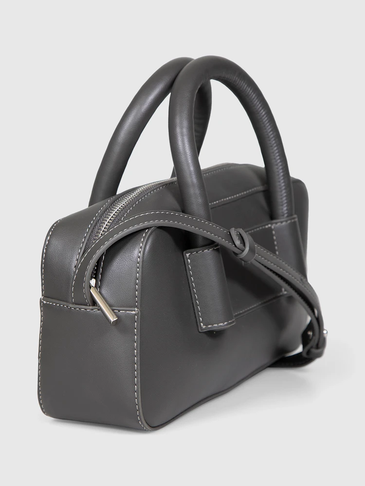 Max Mara Grigio Scuro Vegan Leather Lirica Handbag
