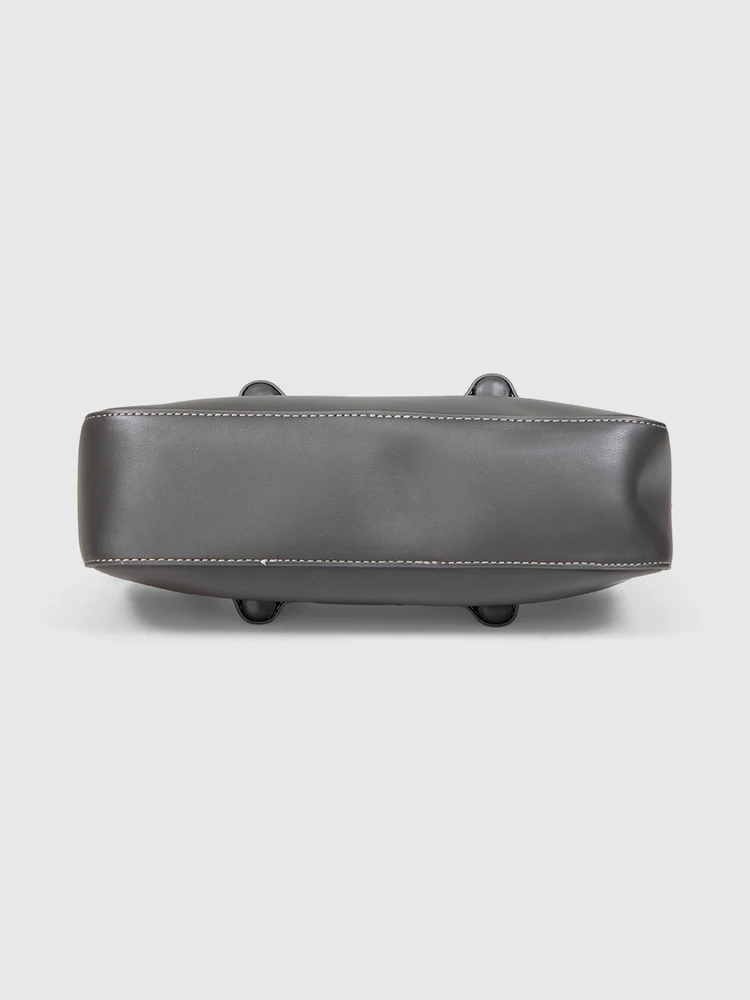 Max Mara Grigio Scuro Vegan Leather Lirica Handbag
