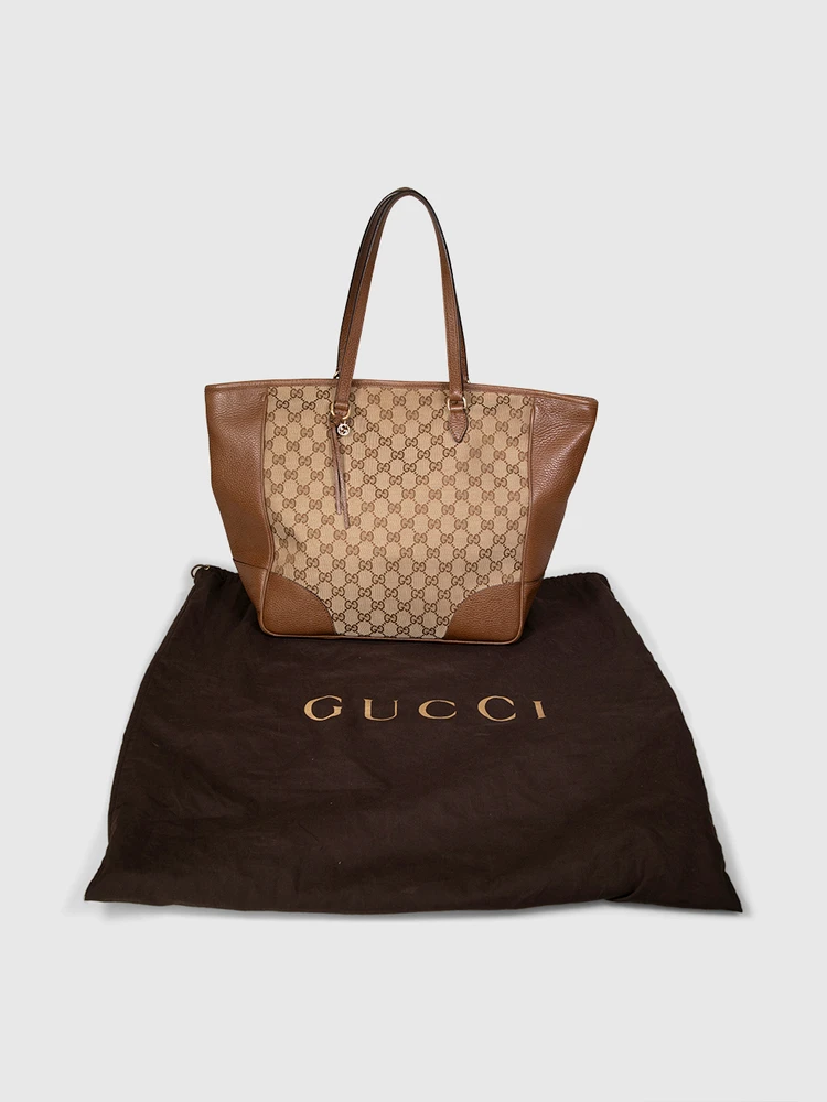 Gucci Brown GG Canvas Bree Tote Bag