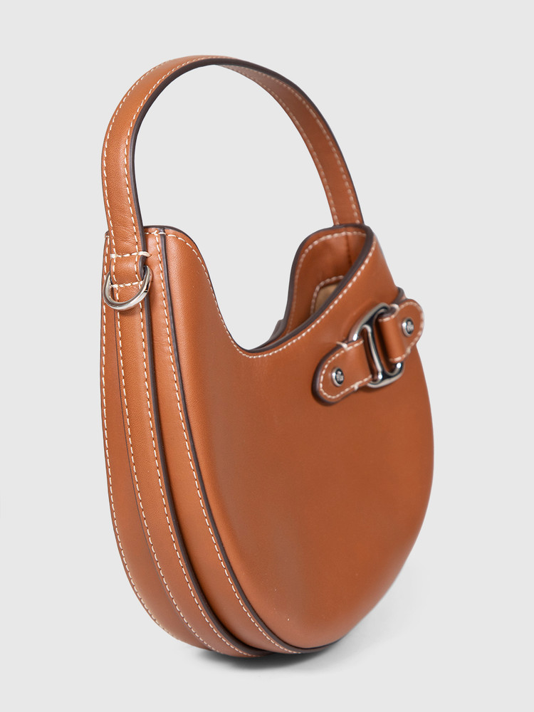 Ralph Lauren Brown Leather Tasha Small Top Handle Bag