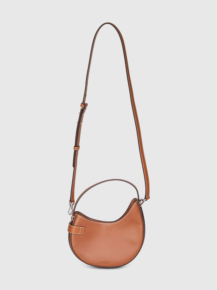Ralph Lauren Brown Leather Tasha Small Top Handle Bag
