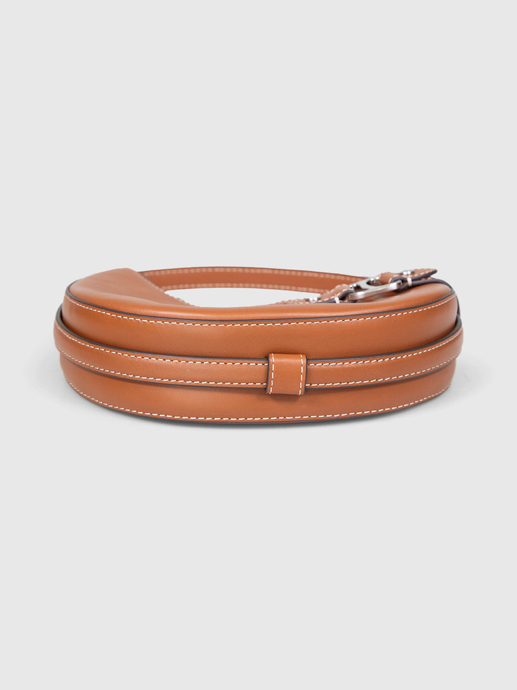 Ralph Lauren Brown Leather Tasha Small Top Handle Bag
