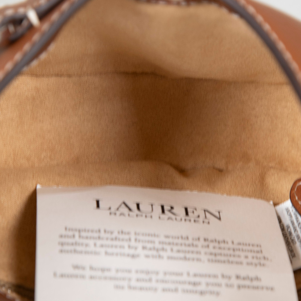 Ralph Lauren Brown Leather Tasha Small Top Handle Bag