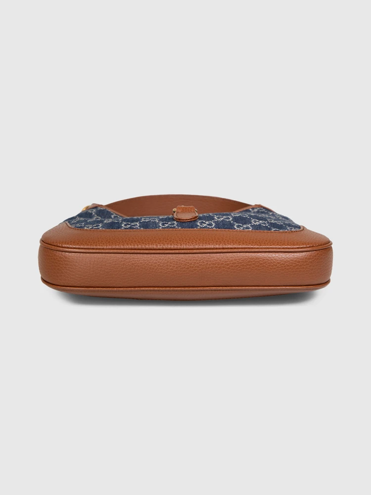 Gucci Navy Denim Small Jackie 1961 Shoulder Bag