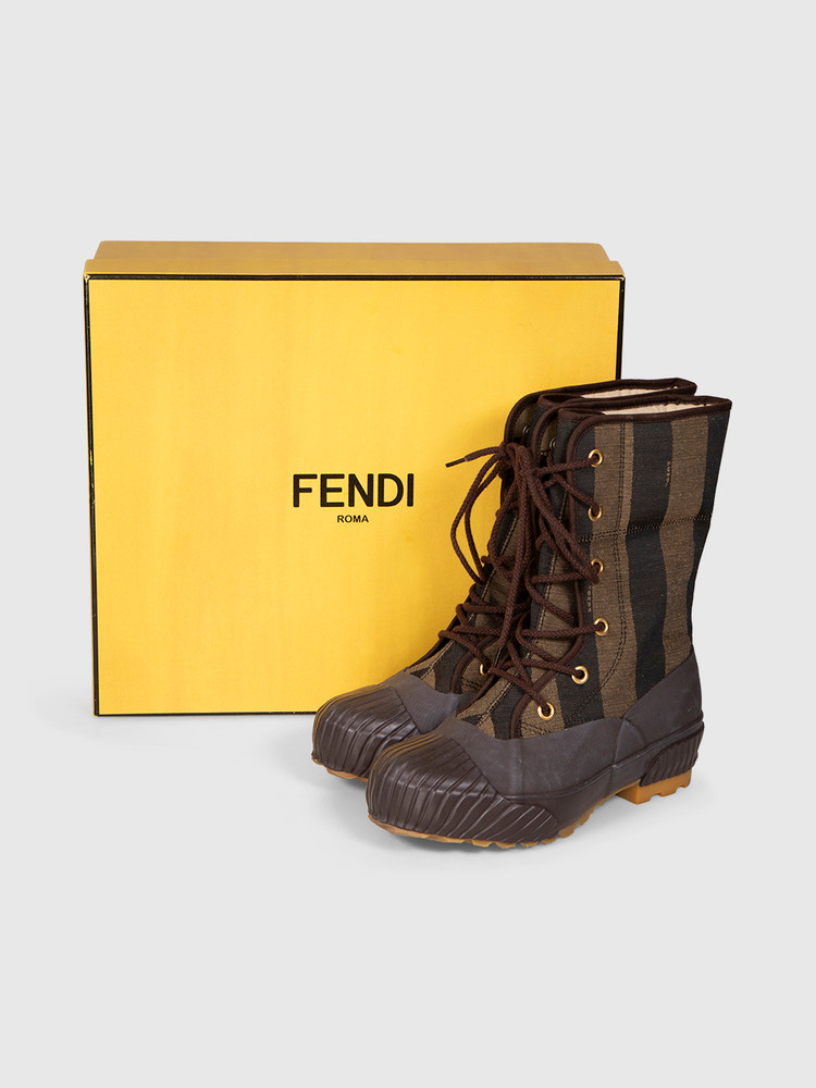 Fendi Fendi x Moonstar Pequin Striped Boots