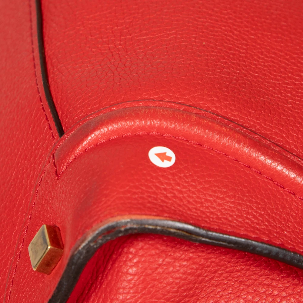 Céline Red Grained Calfskin Luggage Tote