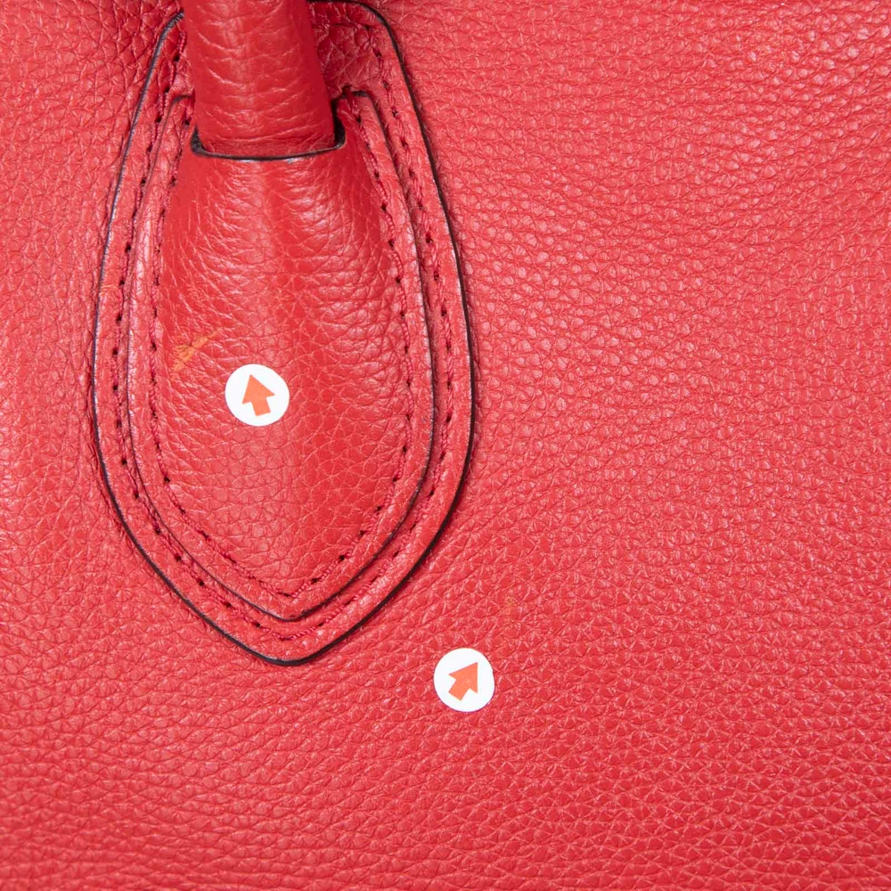 Céline Red Grained Calfskin Luggage Tote