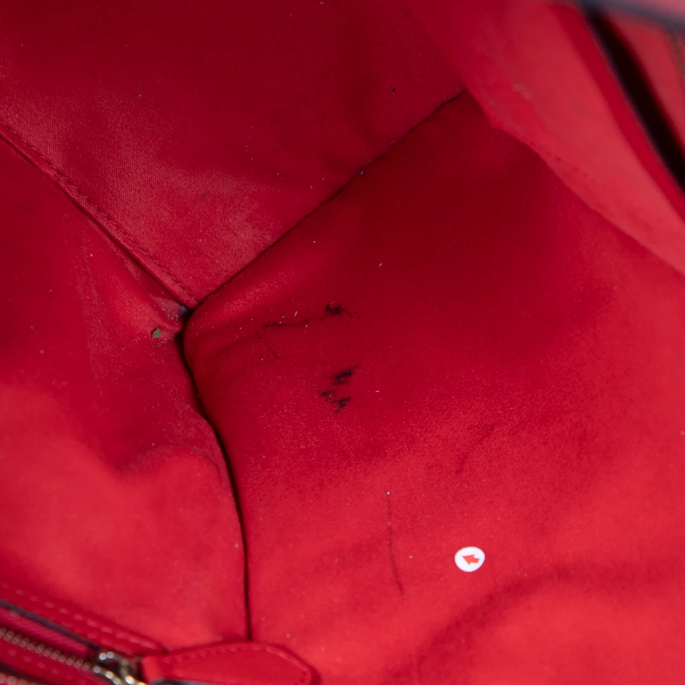 Céline Red Grained Calfskin Luggage Tote