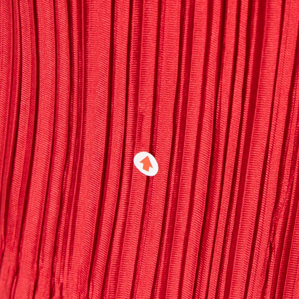 Issey Miyake Pleats Please Red Midi Pleated Dress