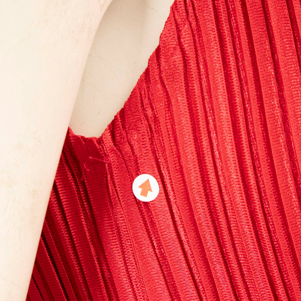 Issey Miyake Pleats Please Red Midi Pleated Dress