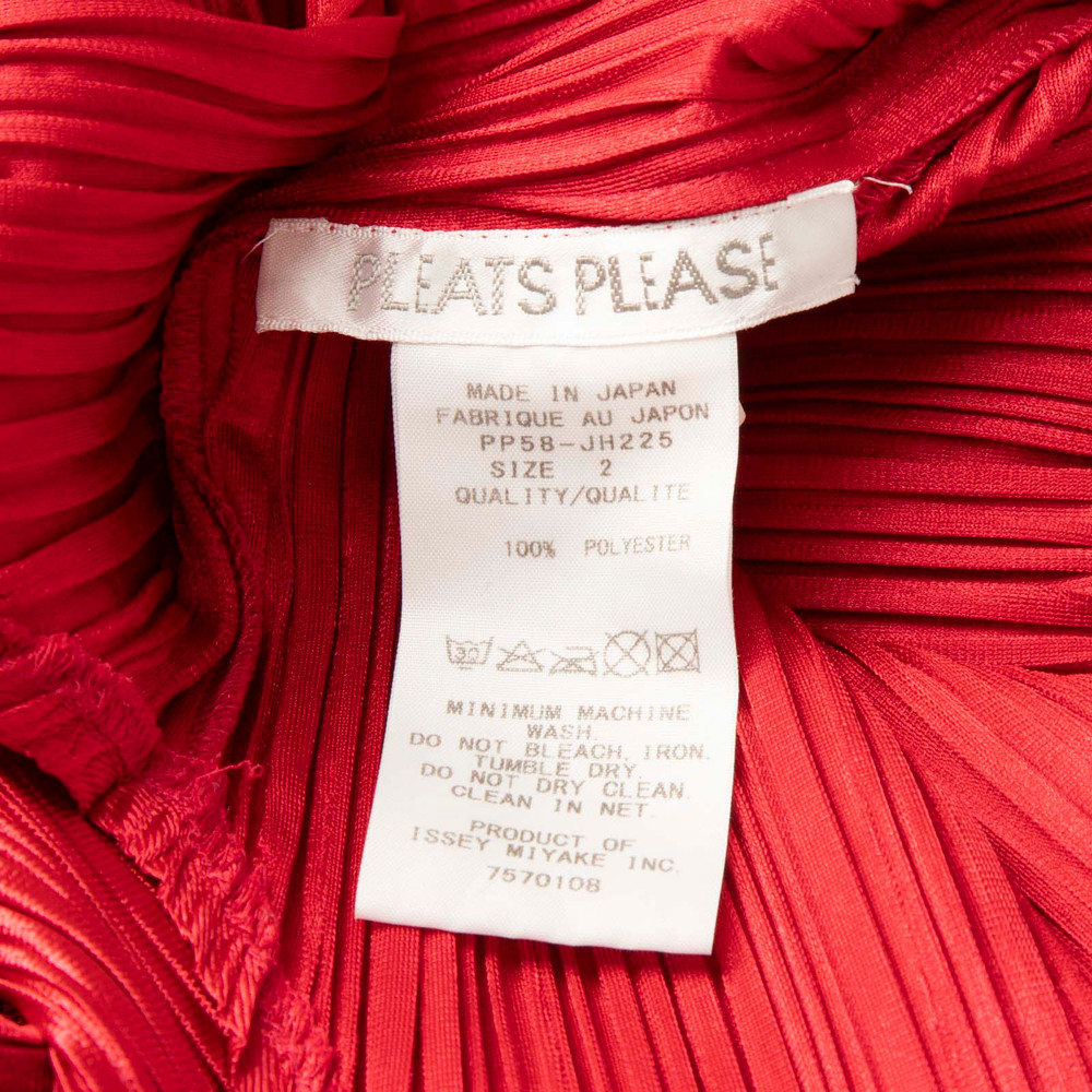 Issey Miyake Pleats Please Red Midi Pleated Dress