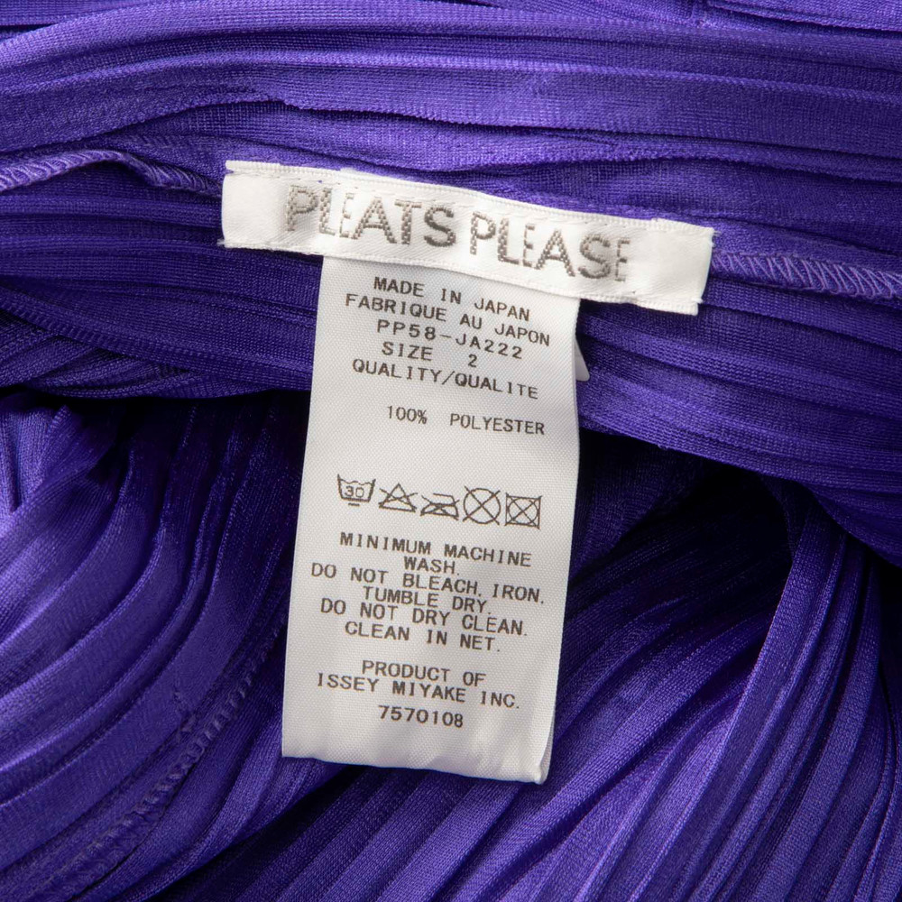 Issey Miyake Purple Pleated Button Up Coat