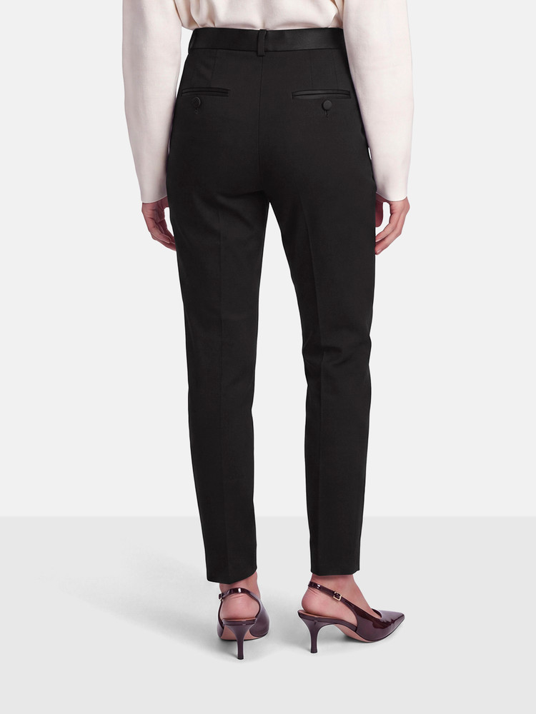 Dolce & Gabbana Black Wool Satin Tape Trousers