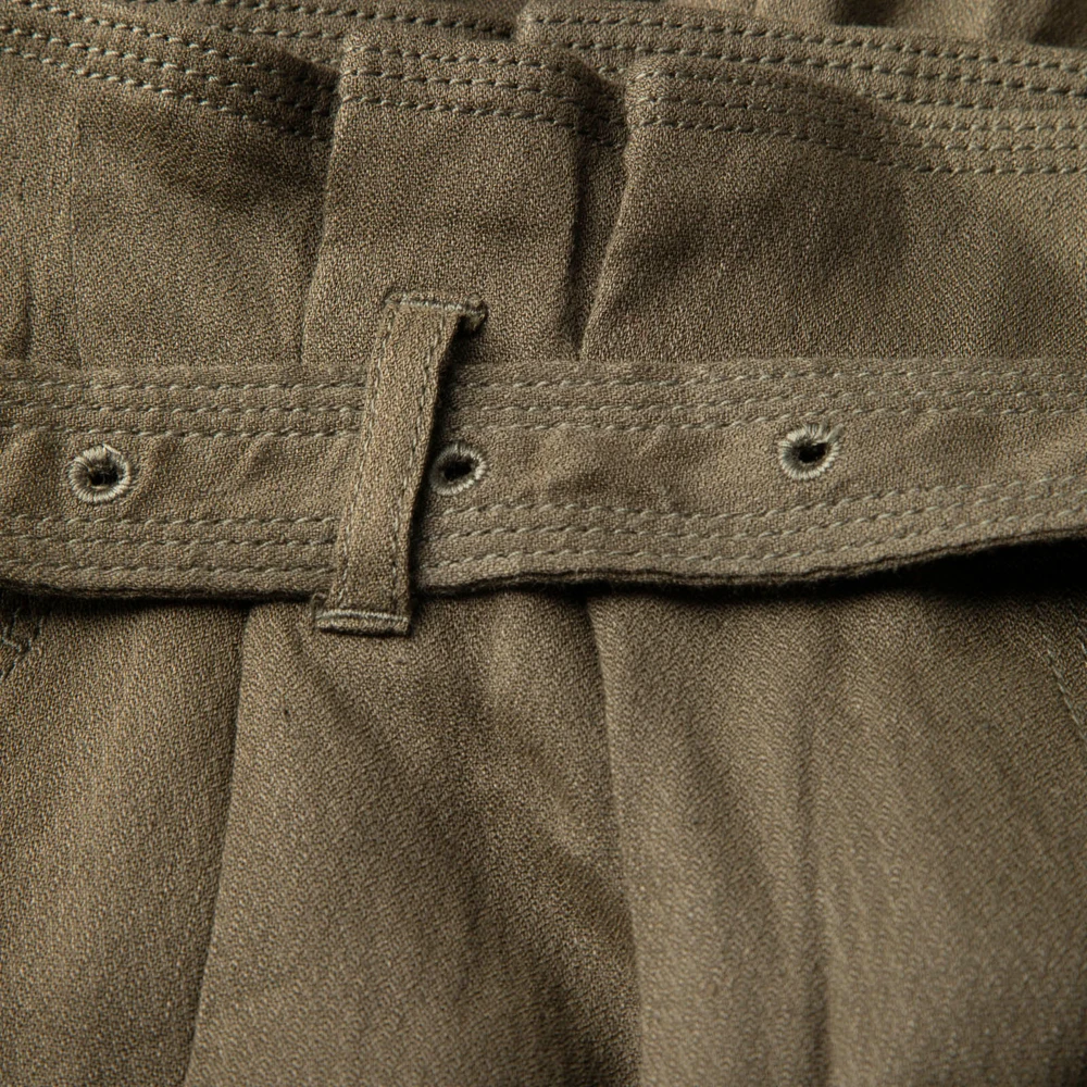 Burberry Khaki Belted Midi Skirt