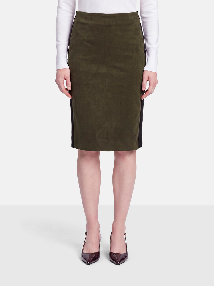 Balenciaga Khaki Vegan Suede Skirt
