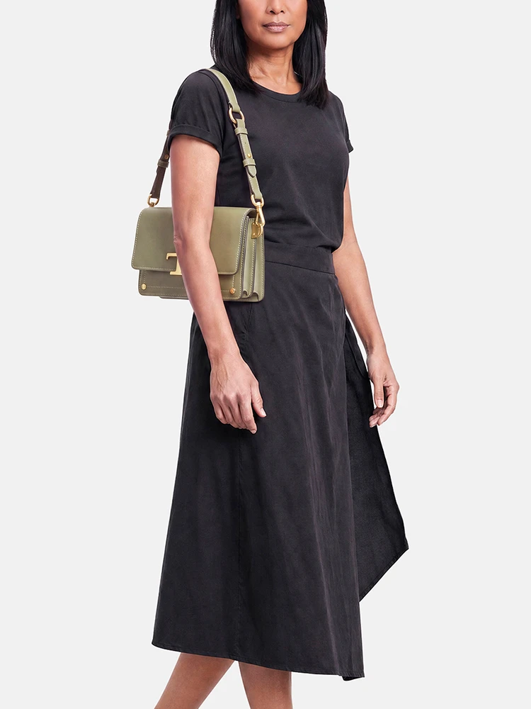 Tod's Green Leather T Timeless Shoulder Bag