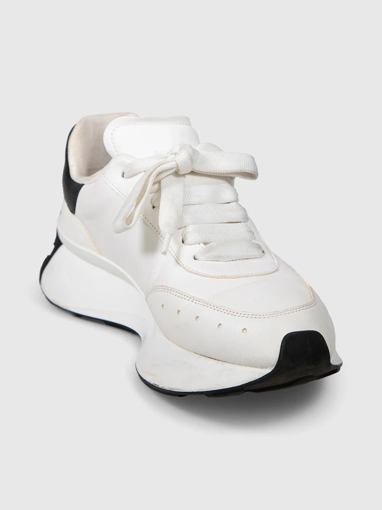 Alexander McQueen White Leather Sprint Runner Trainers