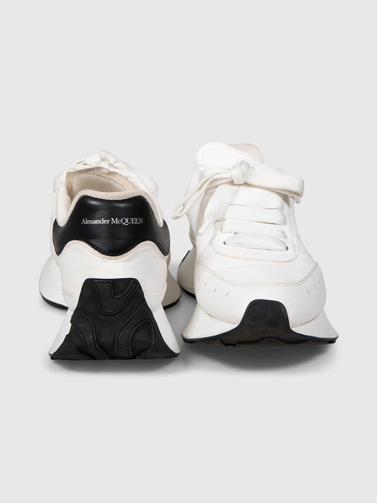 Alexander McQueen White Leather Sprint Runner Trainers