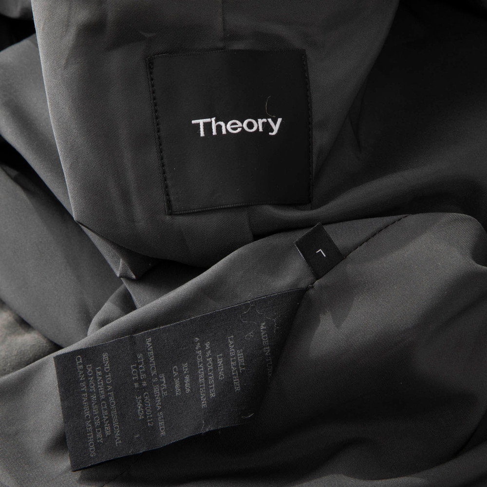 Theory Grey Suede Zip Up Jacket