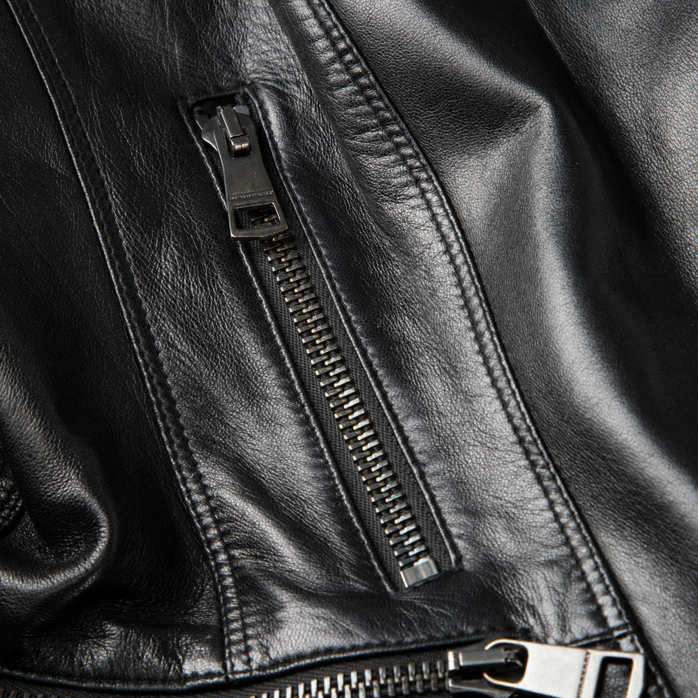 Burberry Black Lambskin Leather Biker Jacket