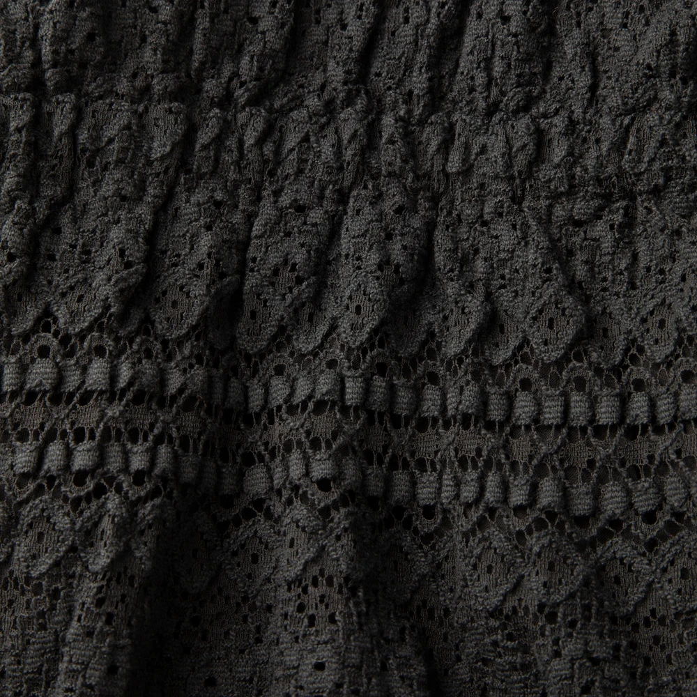 Pink Memories Black Crochet Midi Dress