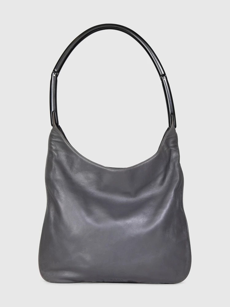 Prada Vintage Grey Leather Tote Bag