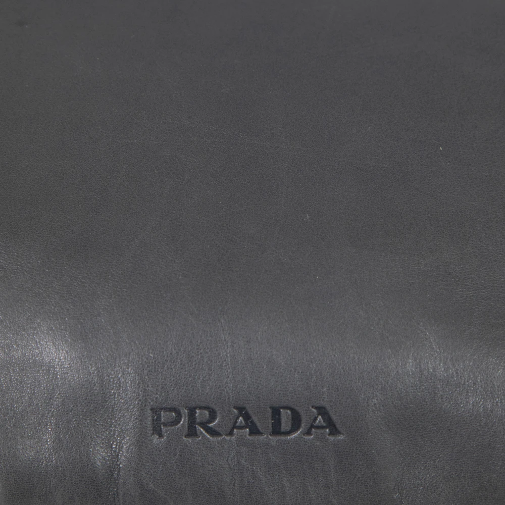 Prada Vintage Grey Leather Tote Bag