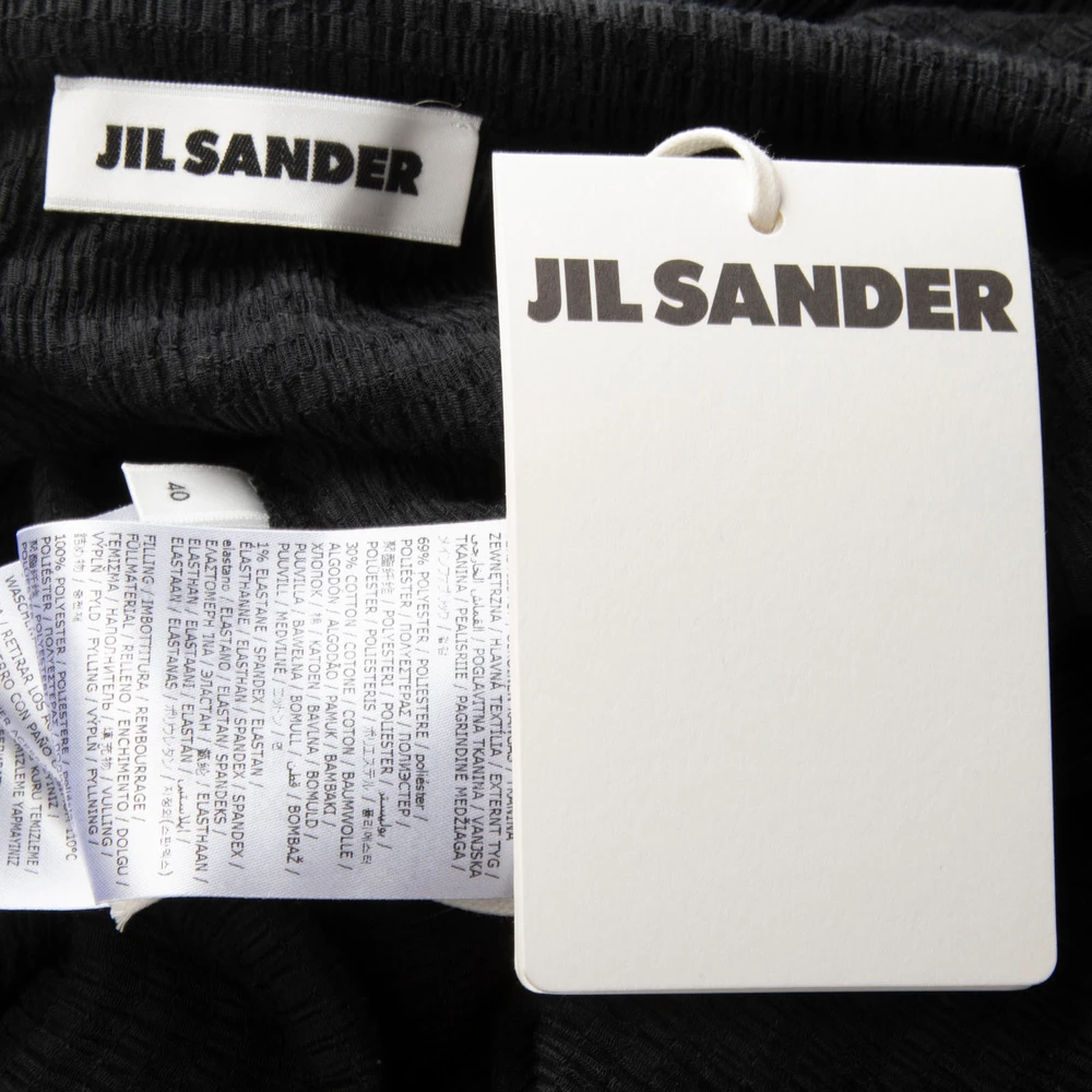 Jil Sander Black Sleeveless Ruched Midi Dress